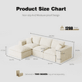 thumbnail image 3 of Newest 108" Modular Cloud Sectional Sofa in Beige - L-Shape Chaise with Deep Seat for Large Living Room & Family Entertainment​, 3 of 10