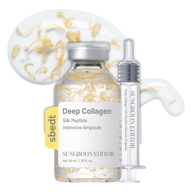 Ampolla reafirmante intensiva con péptidos de seda SUNGBOON EDITOR | Suero antiedad coreano para rostro con colágeno y complejo de 30 péptidos | Reafirmante y reafirmante (efecto bótox) | Hidratación