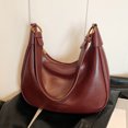 thumbnail image 4 of Shoulder Bag For Women Zipper Crescent Bag Pu Leather Hobo Bag For Work Decor Bag (WineRed), 4 of 10