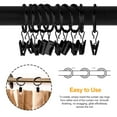 thumbnail image 5 of 50 Curtain Rod Ring Clips with Hook, DISEN Rustproof Metal Drapery Ring Hanger Clips with Eyelets, Curtain Rods Hangers Rings, 1.26in Interior Diameter 1.5in Outside Diameter, Black, 5 of 11