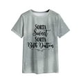 thumbnail image 1 of QAFOPEH Women Sorta Sweet Sorta Beth Dutton Round Neck Short Sleeve 3D Letter Tee, 1 of 6