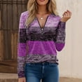 thumbnail image 5 of ShiShine Long Sleeve Tunic Tops for Women V Neck Blouse Casual Printed Zip Shirts Tops, 5 of 6
