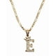 thumbnail image 2 of Cadena y dije de brillos con corona de oro laminado letra E, 2 of 7