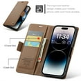 thumbnail image 2 of Jiahe Cover for iPhone XR, Wallet Case with Card Holder Stand,with RFID Blocking Hybrid Shockproof Magnetic Clasp Flip Leather Full Body Protection Case Cover, brown, 2 of 7