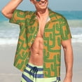 thumbnail image 5 of KLL Men's Hawaiian Shirt Short Sleeve Button Down Beach Shirts-Cactus 2, 5 of 5