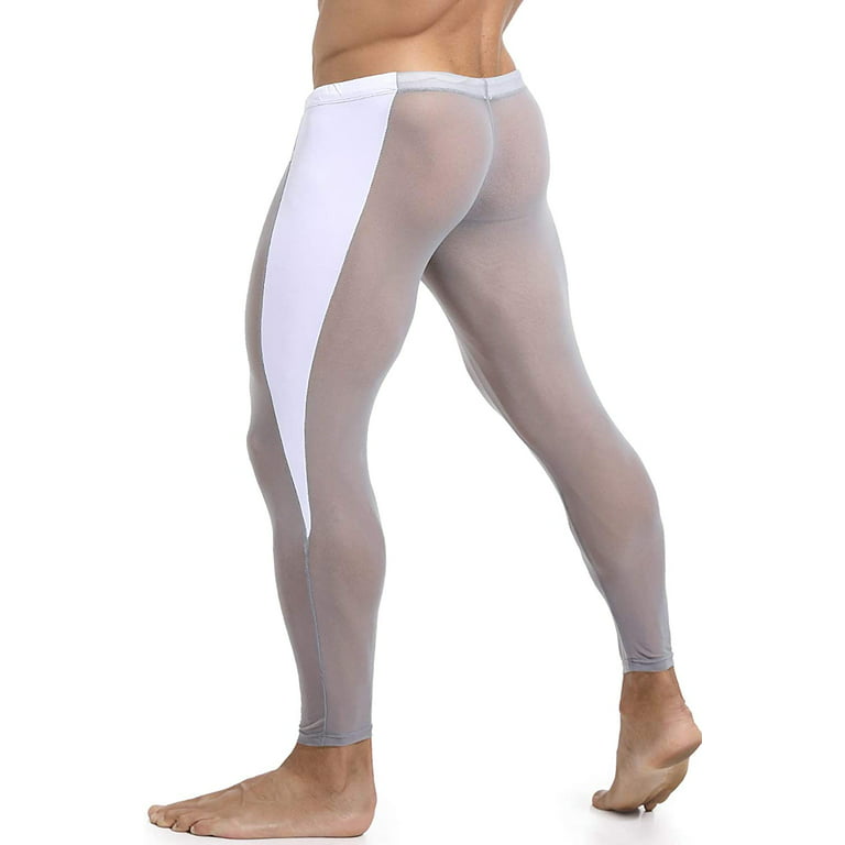 Ouber Men's Mesh Yoga Pants See Through Tights Workout - Walmart.com