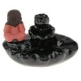 thumbnail image 2 of GROWTH TANK Small Monk Backflow Incense Burner Buddha Ceramic Censer for Home Decorative Red, 2 of 9