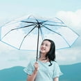 thumbnail image 2 of Parapluie Tri-Pli pour Femmes avec Design de Cerise Transparent Parasol de Soleil Compact Pliant, 2 of 5
