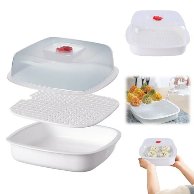 Stackable Microwave Vegetable Steamer with Lid for Quick Meals Ideal Cooking Utensils for Kitchen Daily Use