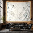 thumbnail image 6 of Dragonflies and Wildflowers on Pale Grey Background, Serene Illustration for Nature Lovers, Botanical Sketch Art, Birthday Gift Tapestry Wall Hanging for Bedroom and Living Room, 6 of 7