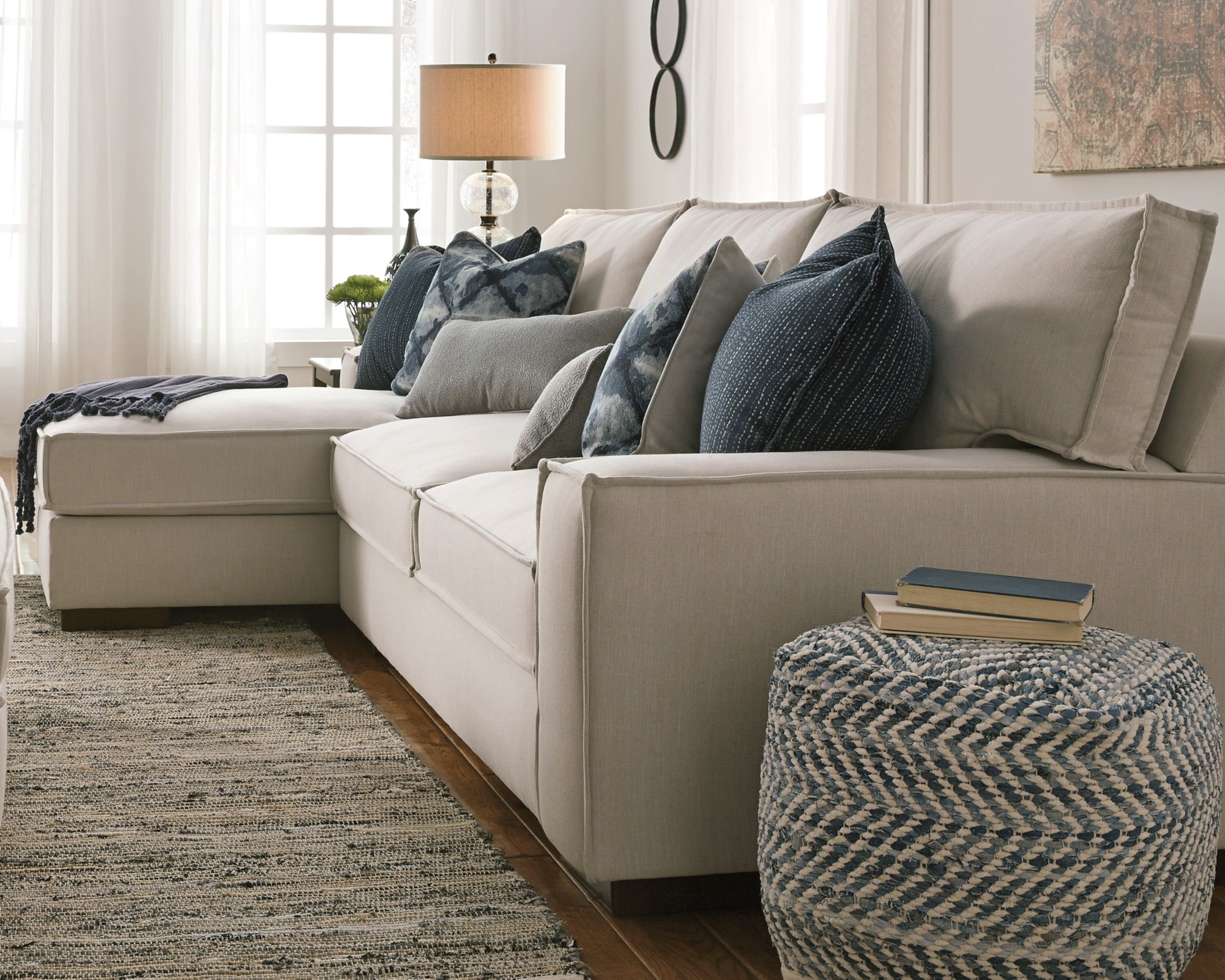 Signature Design By Ashley Chevron Pouf Walmart Com Walmart Com