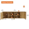 thumbnail image 3 of Modern Farmhouse TV Stand Cabinet for 75+ Inches TVs, Wood Entertainment Center with Door, Oak Brown, 3 of 6
