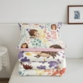 thumbnail image 4 of Kawaii Hedgehog Twin Bedding Set,Cute Floral Hedgehog Comforter Set,Rainbow Flower Leaf Plant Quilt Bed Set Cartoon Animal Print Bed Comforter, 4 of 6