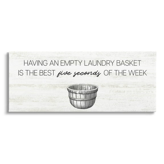 Best Five Seconds Laundry Humor Typography Graphic Art Gallery Wrapped Canvas Print Wall Art