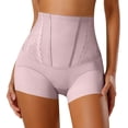 thumbnail image 1 of Gpoecd Womens Boxer Briefs Lace Mid Rise Control Lifting No Ride Up Seamless Breathable Plus Size Panties Pink,XL, 1 of 6