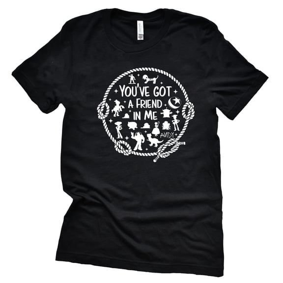 You've Got A Friend in Me T-Shirt for Women Men Unisex Funny Letter Print Shirt Cute Graphic Short Sleeve Tees Tops (Black-3X Large)