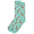 thumbnail image 4 of MeMoi Giraffes Bamboo Crew Sock | Fun Eco-Friendly Socks by MeMoi One Size 9-11 / White, 4 of 5