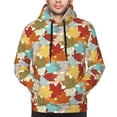 thumbnail image 4 of KLL Fall Maple Leaves Print Mens Hoodie Long Sleeve Casual Pullover Hooded Sweatshirt Fashion Drawstring Hoodies with Pocket-3X-Large, 4 of 6