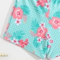 thumbnail image 6 of Huowey Girls Stylish Two Piece Swimwear Rash Guard Long Sleeve Raglan Sleeve Crewneck Tops Fashionable Swimsuit Floral Print Shorts Comfortable Fit Swimming Beach Pool Swimsuits,Green,12-13 Years, 6 of 6