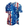 thumbnail image 2 of GrmtClth 4th of July Tops for Men Patriotic American Flag Print Vintage Tee Short Sleeve Fashion Shirts Crew Neck Clothes Multicolor M, 2 of 4