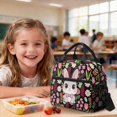 thumbnail image 4 of Xoenoiee Rabbit Bunny Rose Daisy Flower Print 3 In 1 School Backpack Set for Girls Teens School Bookbags with Lunch Box and Pen Pencil Pouch for Kids Elementary School Bags Travel Daypack, 4 of 6