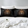 thumbnail image 5 of Queen Size, King Lion Golden Print juego de cama Edredón Negro 3D Lion Animal Print, 5 of 5