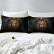 thumbnail image 5 of Queen Size, King Lion Golden Print juego de cama Edredón Negro 3D Lion Animal Print, 5 of 5