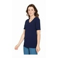 thumbnail image 3 of Turtle Bay New York Women’s Short Sleeve V-Neck Tee Shirt - Cotton Blend and Wrinkle Resistant, 3 of 7