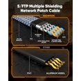thumbnail image 3 of TianQi Cat 8 Ethernet Cable 10 ft, High Speed Flat Ethernet Cable 10+ ft, 40Gbps, 2000Mhz Braided High Duty Long Ethernet Cable, Gold Plated RJ45 Connector for Modem/Router/PS3/4/5/Gaming/PC 10FT, 3 of 5