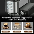 thumbnail image 4 of Bluebow 6-in-1 Espresso Machine, 20 BAR Cappuccino & Latte Machine with Built-In Milk Frother, One-Touch Single or Double Shot, 1350W, Stainless Steel, 4 of 9