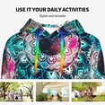 thumbnail image 4 of Honeii Watercolor Mandala Pattern Womens Oversized Hoodies Long Sleeve Sweatshirts Pullover Fall Outfits with Pocket-XX-Large, 4 of 7