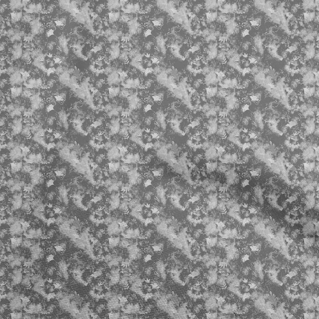 oneOone Georgette Viscose Gray Fabric Asian Tie & Dye Craft Projects Decor Fabric Printed By The Yard 42 Inch Wide