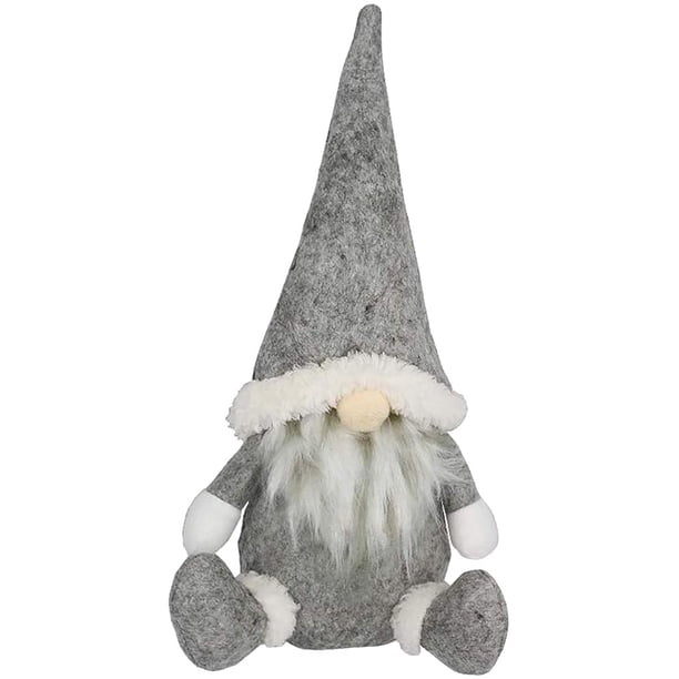 Muñeca sin rostro Navidad decorativa Papá Noel Adorno de tela Muñeca hecha a mano para decoración navideña, Gris seitruly HA000596-01