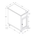 thumbnail image 5 of Antique White &amp; Brown Veneer Narrow Accent End Side Table for Bedroom Living Room Nightstand with Cabinet Storage &amp; Beveled Top - 11.75" W x 21.75" L x 24.25" H, 5 of 5