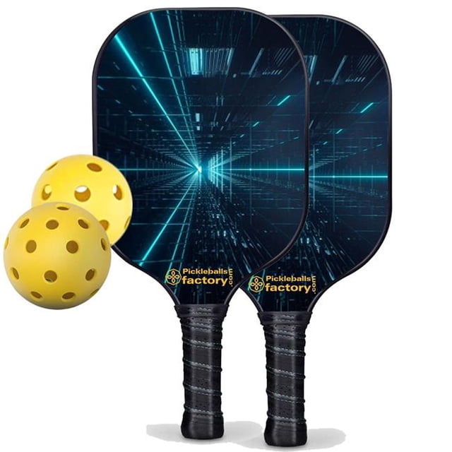 Pickleball Factory PB00010-2-C 2022 Optical Fiber Best Pickleball Paddles Set, Carbonfiber Graphite