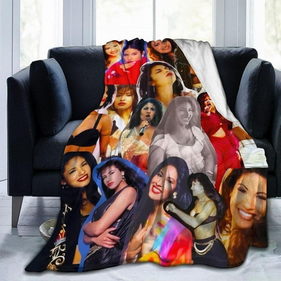 Selena Quintanilla Throw Flannel Blankets Soft Blanket for Sofa Bed Office Camp Couch Beach Car Decoration Air Conditioning Blanket for All Seasons 60"x50"