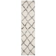 thumbnail image 2 of SAFAVIEH Berber Abel Geometric Shag Runner Rug, Cream/Gray, 2' x 6', 2 of 8