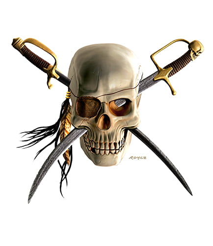Pirate Skull Novelty SignFunny Home Décor Garage Wall Plastic Gag Gift 