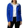 thumbnail image 2 of Sheghy Womens Color Thin Jacket Sunscreen Waterproof Outdoor Hiking Sports Drawstring Long Sleeve Hooded Jacket Coat Navy XXL, 2 of 8
