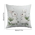 thumbnail image 3 of QuanTara Easter Spring Rabbit Flower Pillow Cover, 18x18in White Decorative Pillow Case, Nylon Spandex Cushion Cover for Sofa Bedroom, Holiday Home Decor Easter Gift, 3 of 6