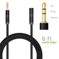 thumbnail image 4 of Cellet 3.5mm Stereo Audio Aux Cable for Stereo, iPods, MP3, Audio Player 6-Feet Extion Cable, 4 of 7
