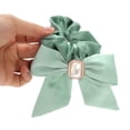 thumbnail image 4 of Unique Bargains 1 Pc Grace Square Pearl Bow Scrunchie Hair Elastic Band Light Green, 4 of 5