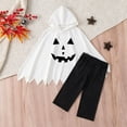 thumbnail image 5 of BOOMNY Halloween Boys Ghost Dress Up Funny Ghost Face Hooded Capes Pants Hallowmas Stage Performance Outfits for Kids, 5 of 5