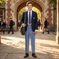 thumbnail image 3 of Ticikt Kids Formal Suit Pants, Straight Leg Uniform Trousers for Students Stage Show & Daily School Wear,Navy, 3 of 4