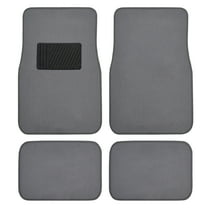 Premium 4PC Set of Carpet Car Floor Mats with Vinyl Safety Heel Pad for Car, Truck, SUV, Coupe Sedan, Medium Gray (MT-100-MG)