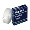 Highland Invisible Permanent Mending Tape 1/2" x 1296" 1" Core Clear 6200121296