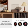 thumbnail image 4 of Bluetooth Vinyl Record Player,3-Speed Turntable with Stereo Speakers Vintage Phonograph Record Player, with RCA Line Out AUX in Headphone Jack (Brown), 4 of 14