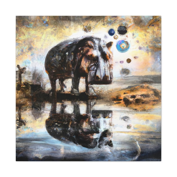 Hippo in a Baroque - Canvas