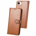 thumbnail image 3 of Wallet Case for iPhone 7, iPhone 8, iPhone SE 2020 & SE 2022 Magnetic Clasp Folio Kickstand Premium Leather Case with Hand Strap, [RFID Blocking] Credit Card Slots Shockproof TPU Inner Cover, Brown, 3 of 9