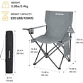 thumbnail image 2 of KingCamp Sillas Plegables para Camping, Silla para Acampar Plegable de Césped, Portátiles Para Adultos Apoyo Al Aire Libre 220lbs, 2 of 5